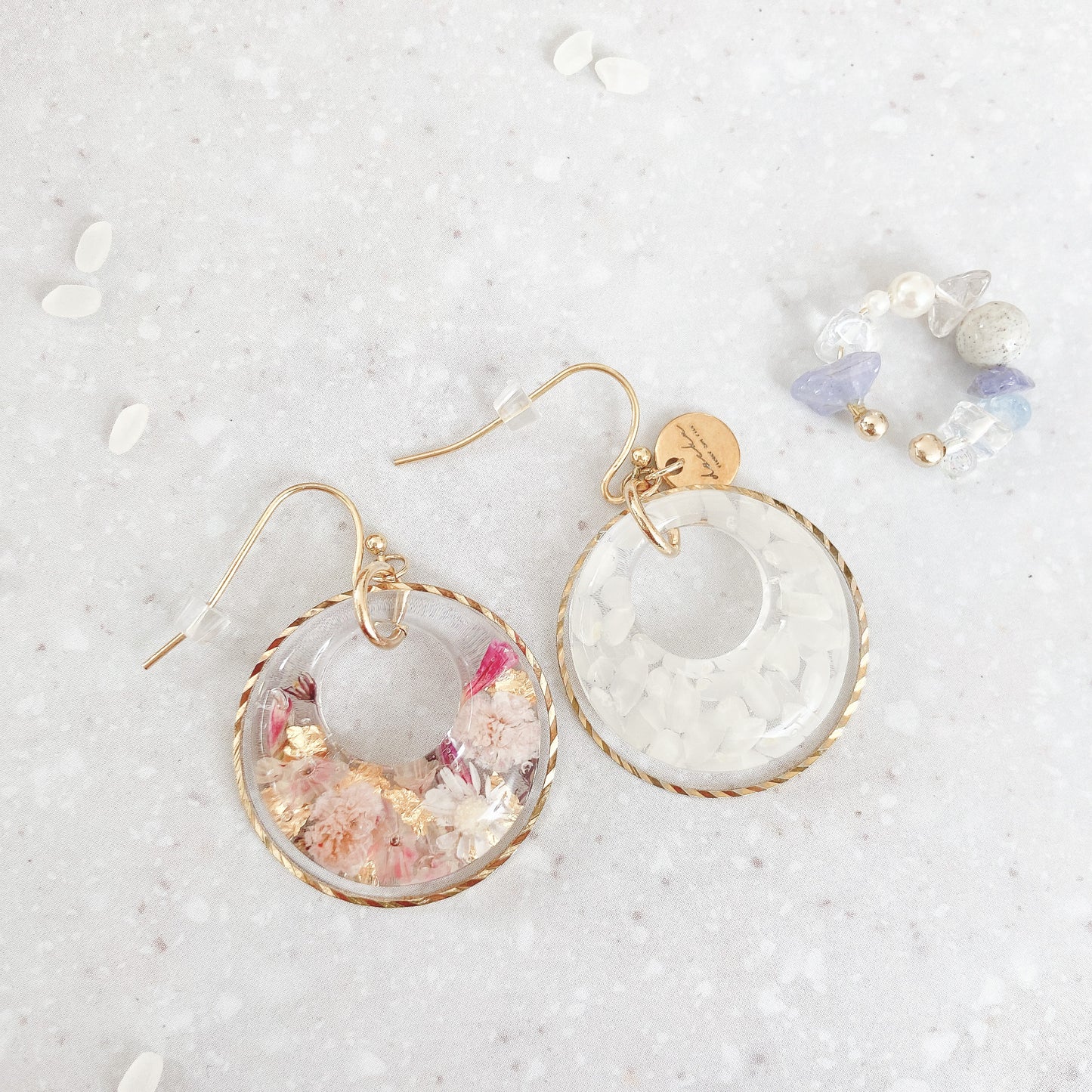 Flower and Rice + earcuff