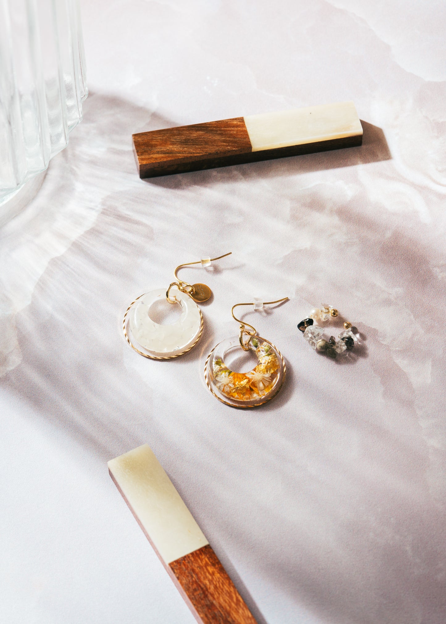 Flower and Rice + earcuff