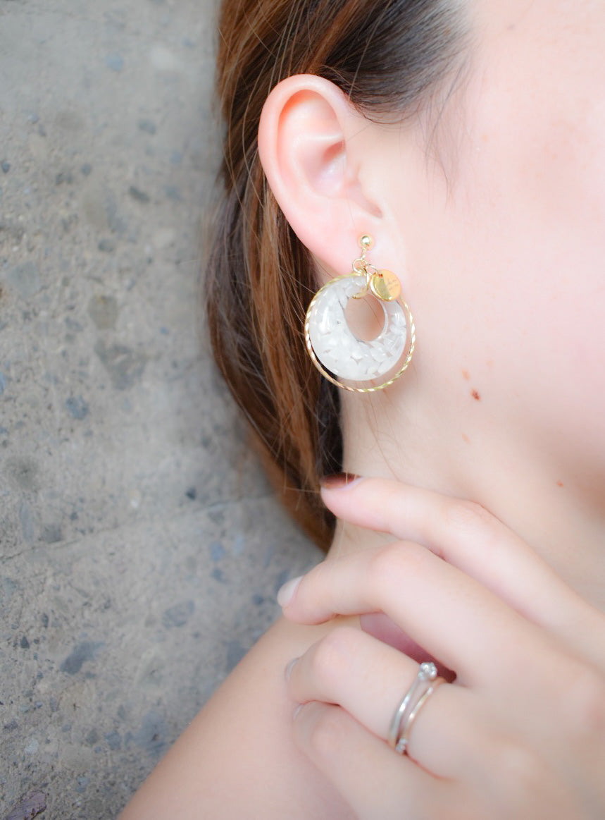 Flower and Rice + earcuff