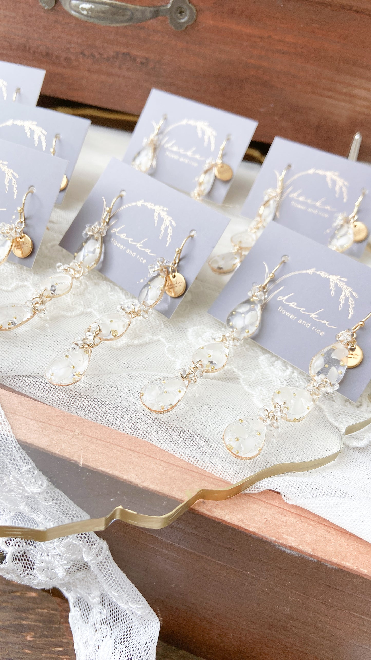 あきたこまちの三連しずくピアス|Nature's Blessing