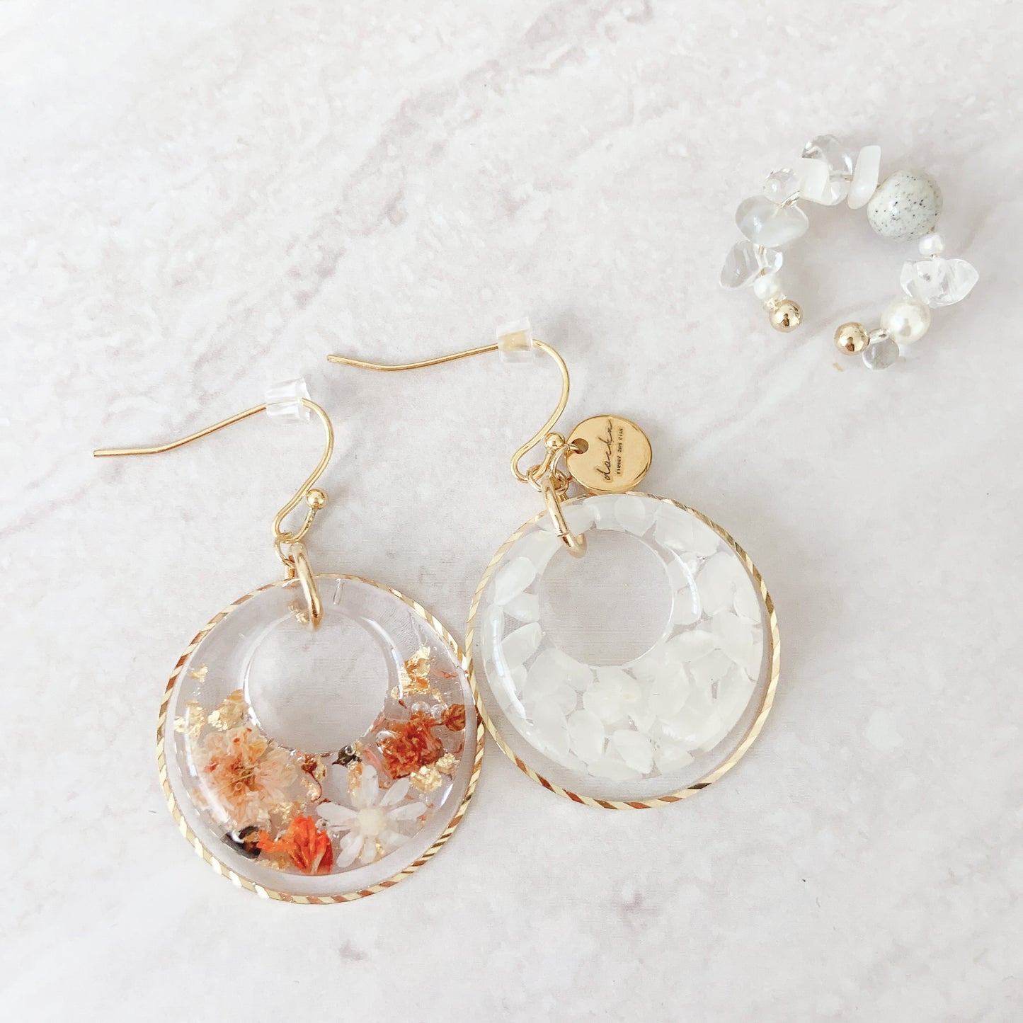 Flower and Rice + earcuff