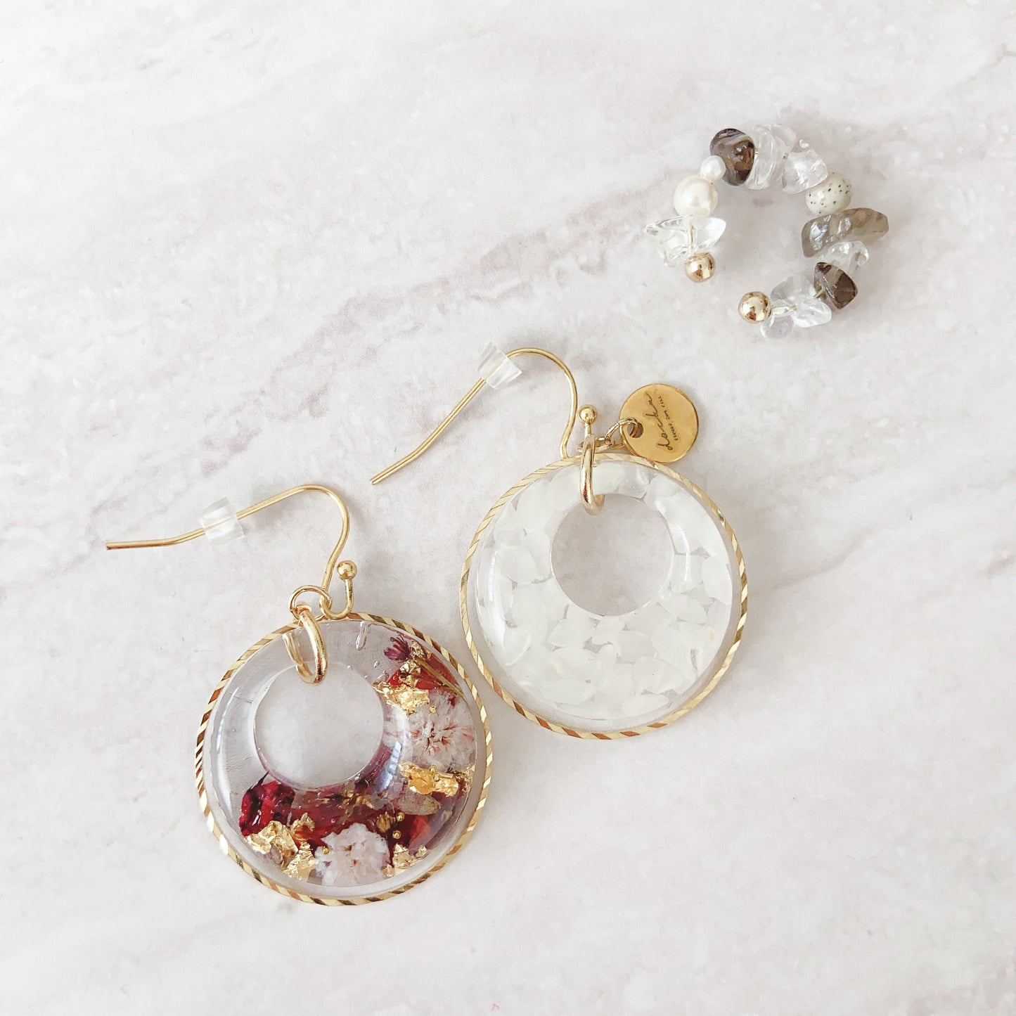 Flower and Rice + earcuff