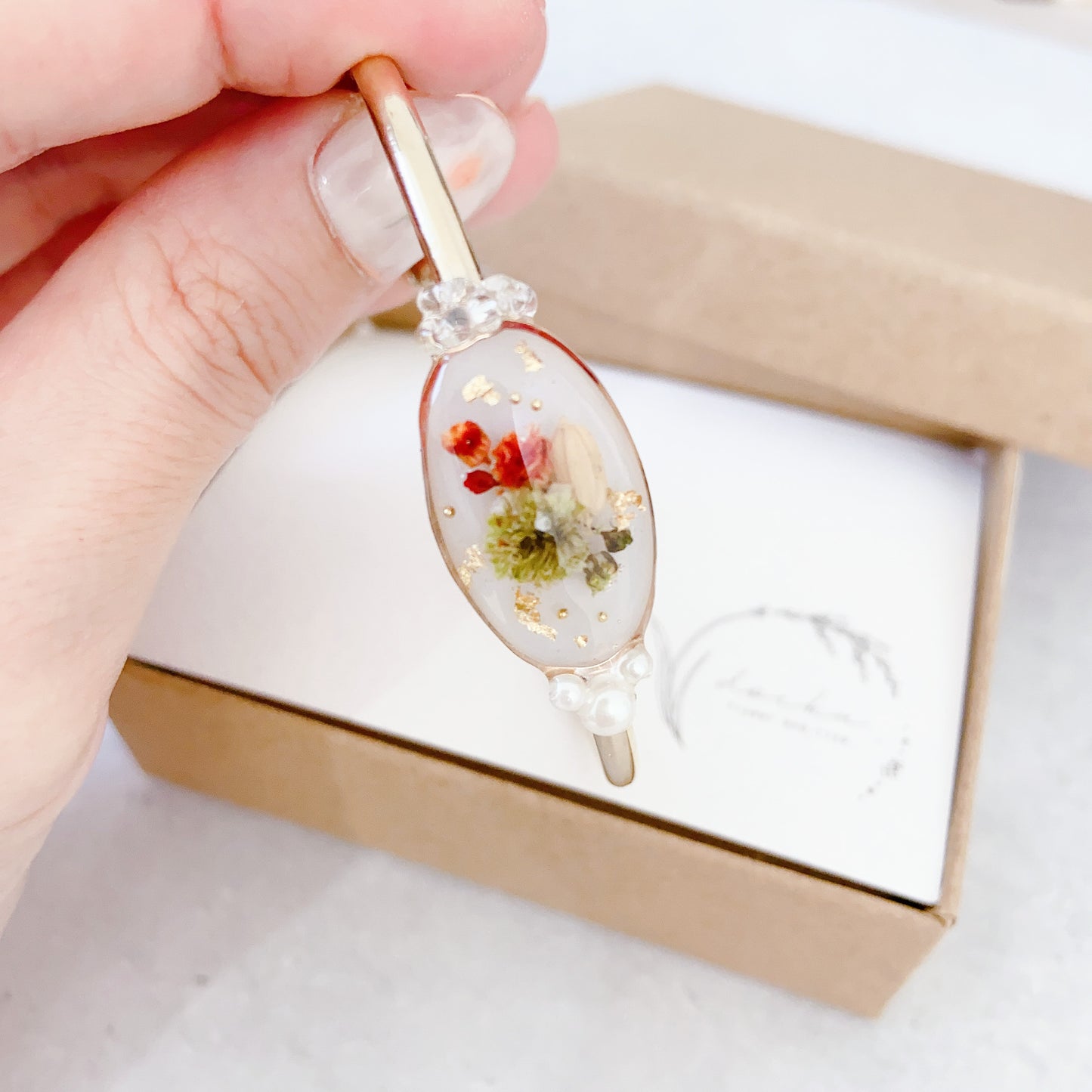 Bangle - baby's breath and rice