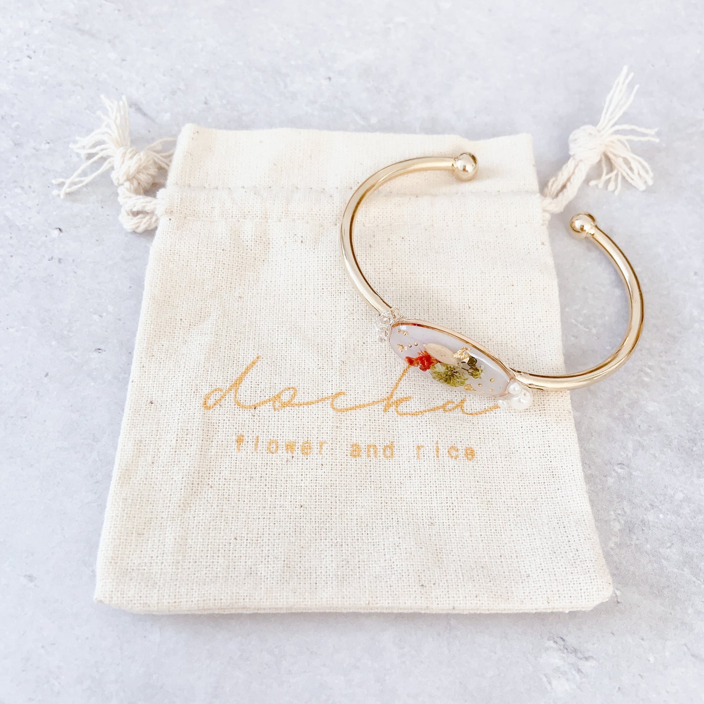 Bangle - baby's breath and rice