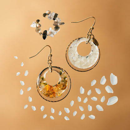 Flower and Rice + earcuff
