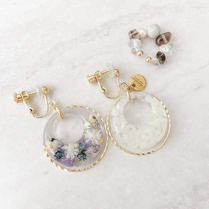 Flower and Rice + earcuff